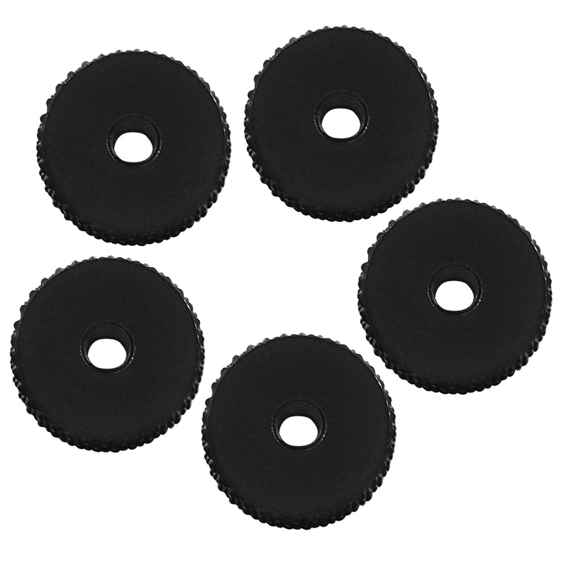 [Australia - AusPower] - 5PCS M3 Flat Knurled Nut, Aluminum Alloy 12mm x 4mm Knurled Thumb Nut, Thumb Thin Nut, Black 