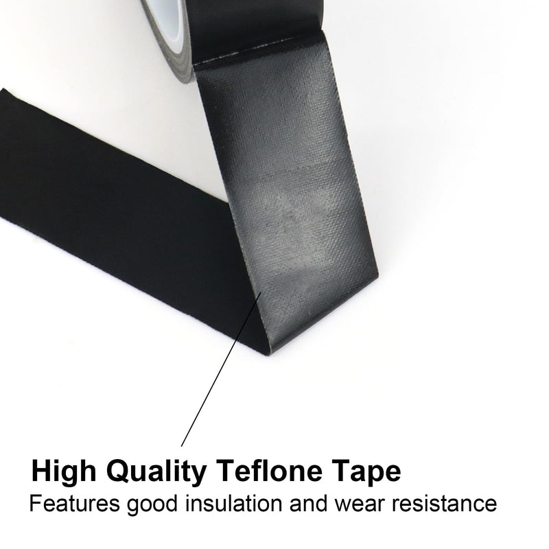 BOMEI PACK Black PTFE Teflonn Glass Cloth Tape, 1 Pack 1 "x 33 ft High Temperature PTFE Tape Abrasion Resistant Surface Protection for Vacuum Sealer Machine, Hand Impulse Sealers Insulation Coated 1inch x 33ft