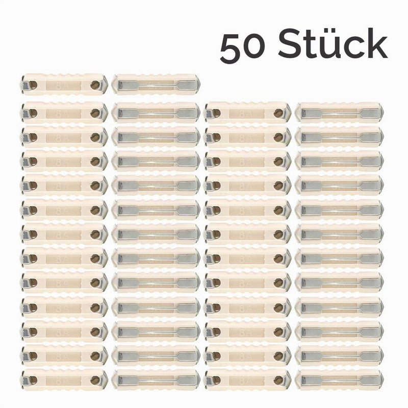 Gebildet Pack of 50 8A Torpedo Car Fuses Torpedo Fuses Assortment Classic Car Fuses for European Vehicles