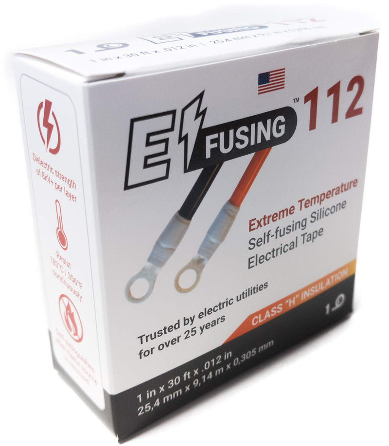 E/FUSING 112 - Flame Resistant High Temperature Self-fusing Silicone Electrical Insulation Tape 1 in x 30 ft