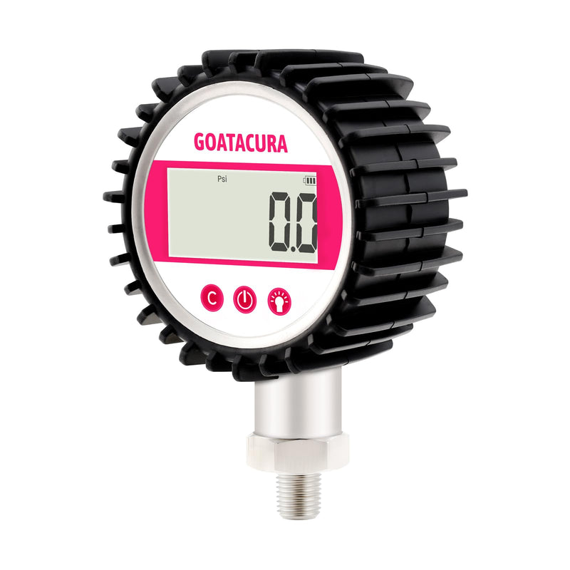 [Australia - AusPower] - 0-10000psi Digital Industrial Pressure Gauge, 3-1/8" Dial Size, 1/4" NPT Lower Mount, 5 Digit Display, Stainless Steel Case and Connection, 0.25% High Accuracy, with Protective Sleeve 0-10000psi 