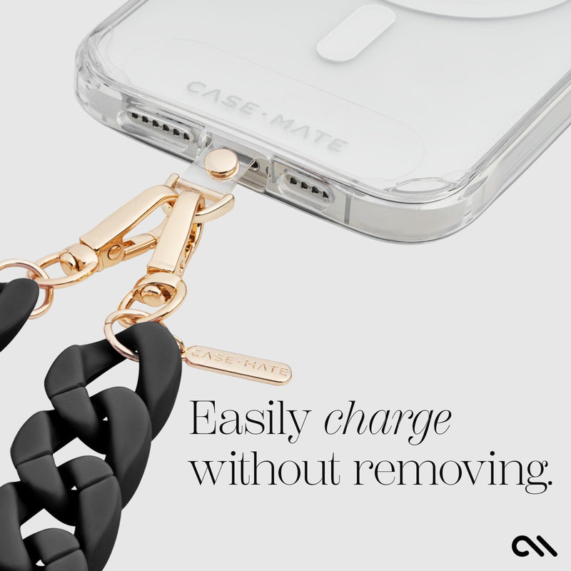 [Australia - AusPower] - Case-Mate Crossbody Phone Lanyard/Chain [Works with All Phones] Hands-Free Cell Phone Strap - Phone Charm - Neck Chain Holder for iPhone 15 Pro Max/ 14 Pro Max/ 13 Pro Max/ 12/ S24 Ultra - Black 