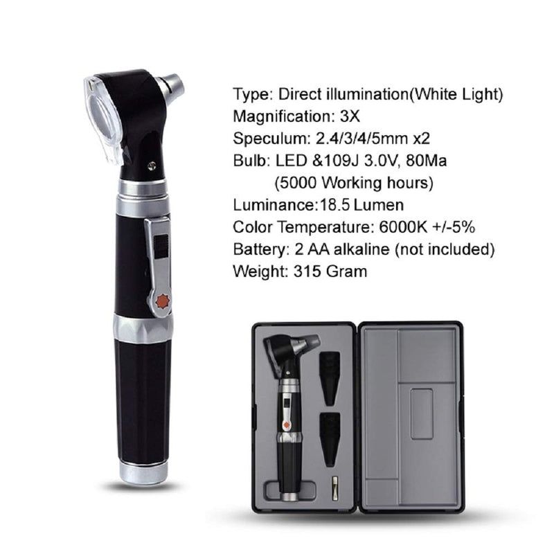 [Australia - AusPower] - Mini Ear Otoscope, Bysameyee Magnification Diagnostic Ear Scope with LED Direct Illumination Light, Ear Healthy Tool for Doctors Nurses Adults Kids Baby Elder Pets Animals 
