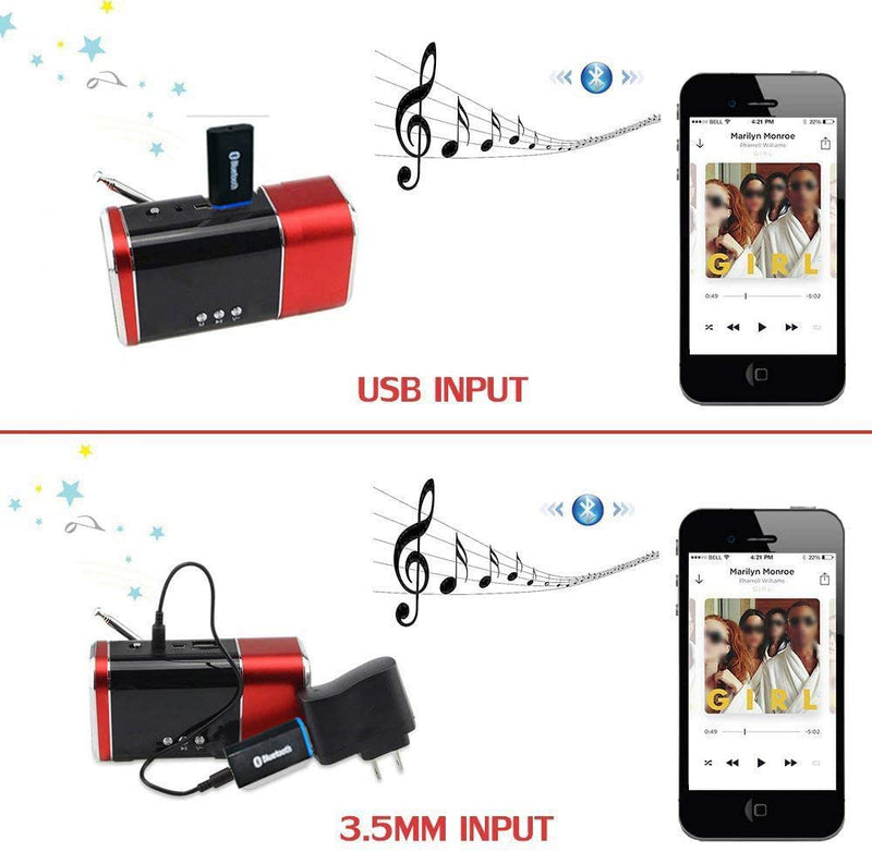 [Australia - AusPower] - USB Bluetooth Receiver Adapter,Wireless Audio Adapter, Car Kit Music Receiver Bluetooth Car Adapter Home/Car Stereo Sound System,Portable Speskers,(Aux in) with 3.5mm Cable (Yet-M1). white 