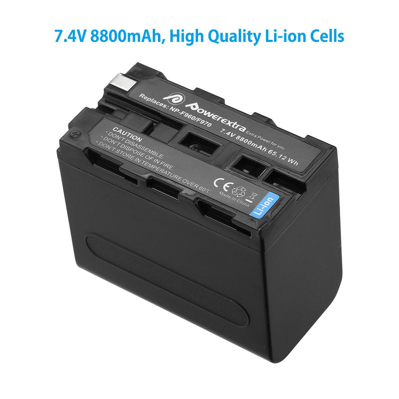 [Australia - AusPower] - Powerextra 2 Pack Replacement NP-F970 Battery Compatible with Sony DCR-VX2100, DSR-PD150, DSR-PD170, FDR-AX1, HDR-AX2000, HDR-FX1, HDR-FX7, HDR-FX1000, HVL-LBPB, HVR-HD1000U, HVR-V1U, HVR-Z1P 