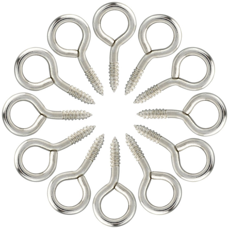 [Australia - AusPower] - 100pcs Small Screw Eye, Eye Shape Screw Hooks 1" Lag Thread Self-Tapping Hanging Hooks Eyebolt Ring Zinc Plated 