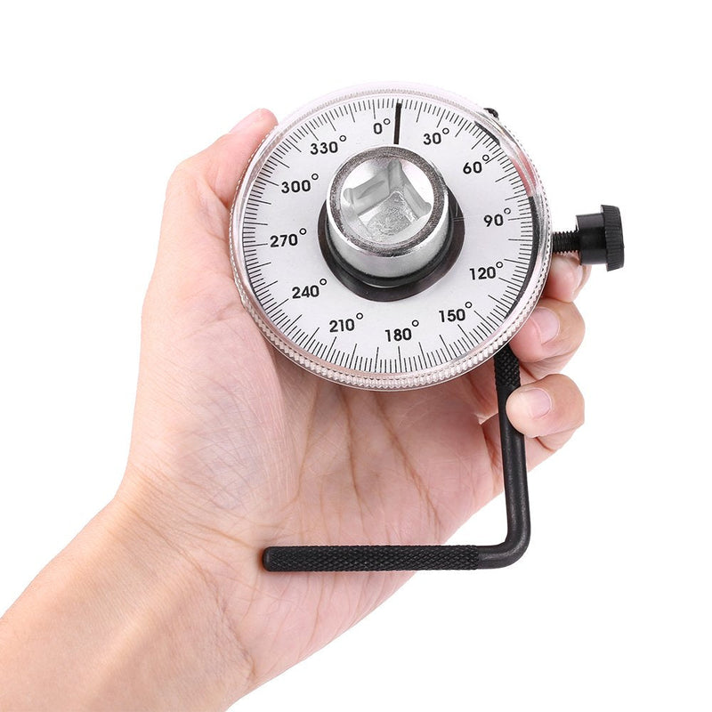 [Australia - AusPower] - Car Rotary Protractor 1/2 Inch 360 Degree Torque Angle Measuring Tool Torsion Wrench with Adjustable Arm Rotation Angle Gauge 