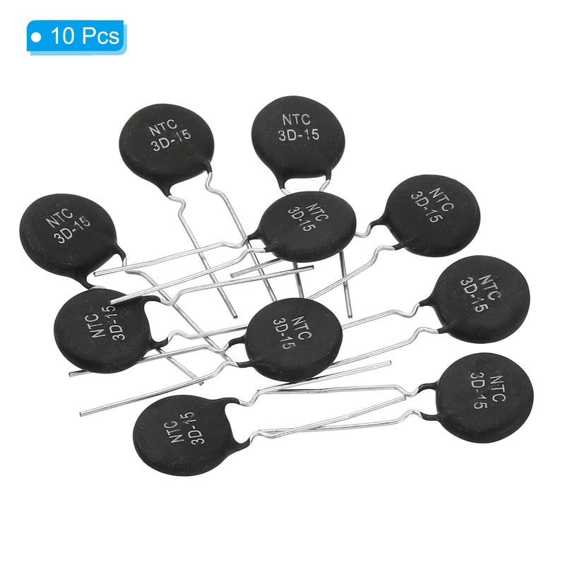 PATIKIL NTC Thermistors Resistors 10 Pieces 3 Ohm NTC3D-15 Highly Sensitive Current Limiter Temperature Sensor for Measuring Temperature Black