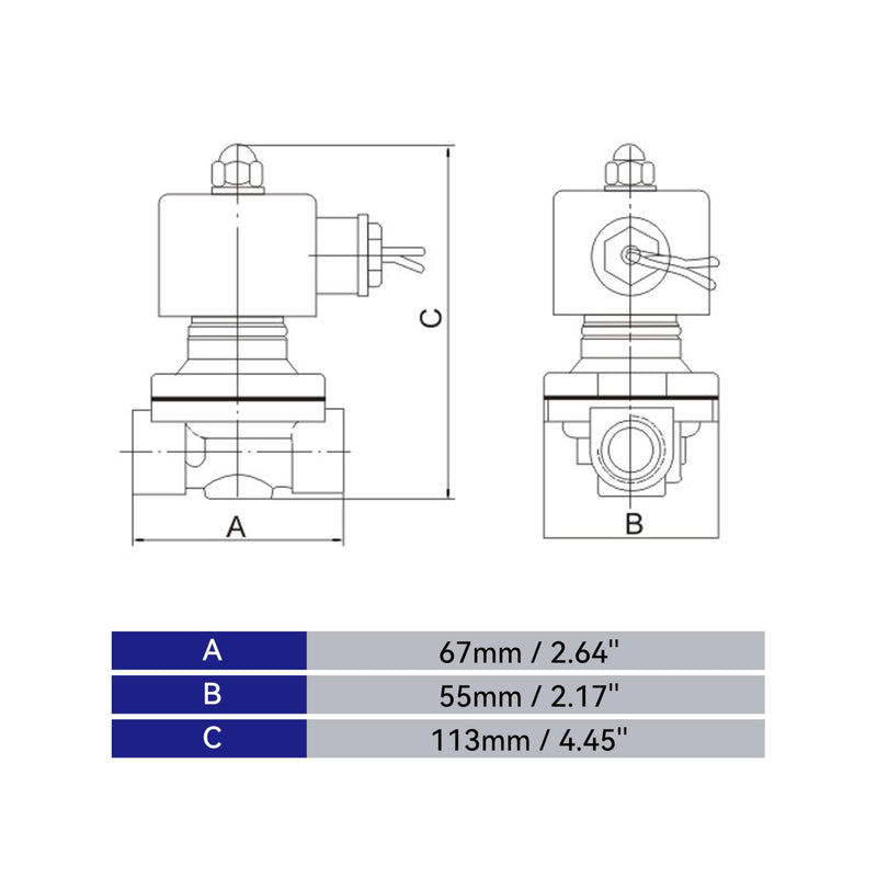 [Australia - AusPower] - HFS(R) Normally Closed Electric Solenoid Valve for Water Air Gas (110V AC 3/4IN NPT) 110V AC 3/4IN NPT 