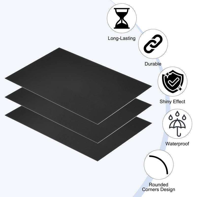 PATIKIL 5x8 Inch Anodized Aluminum Sheet Metal, 10Pcs Laser Plates Engraving Blanks 0.8MM Thin Rectangle for Crafting DIY House Laser Engraving, Black 10