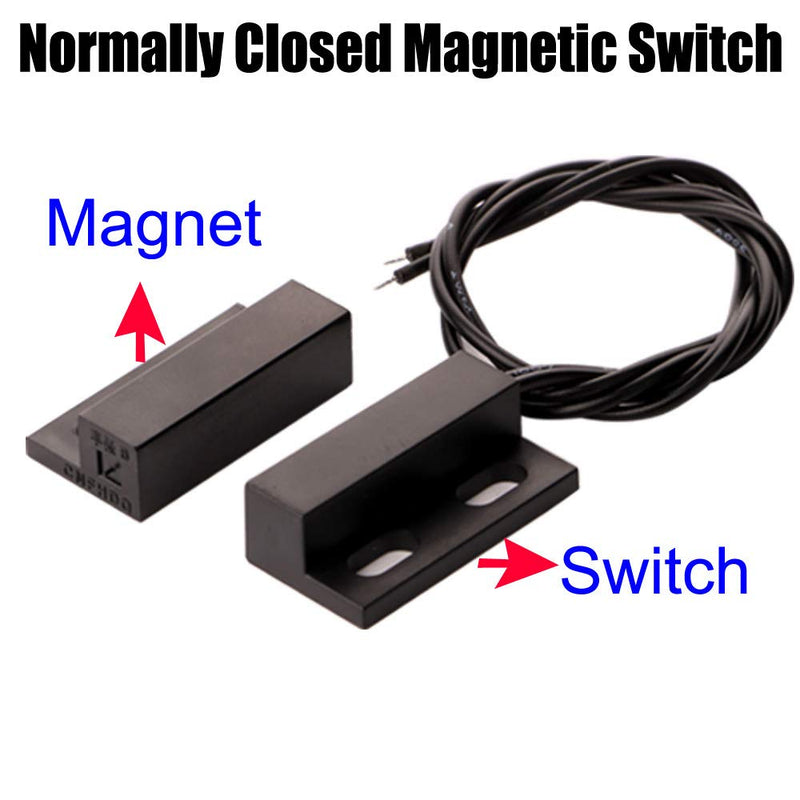 [Australia - AusPower] - 5pcs Recessed Wired Security Window Gate Contact Sensor Alarm Magnetic Reed Switch Black, Magnetic Door Sensor, Normally Closed Magnetic Switch Black-NC 