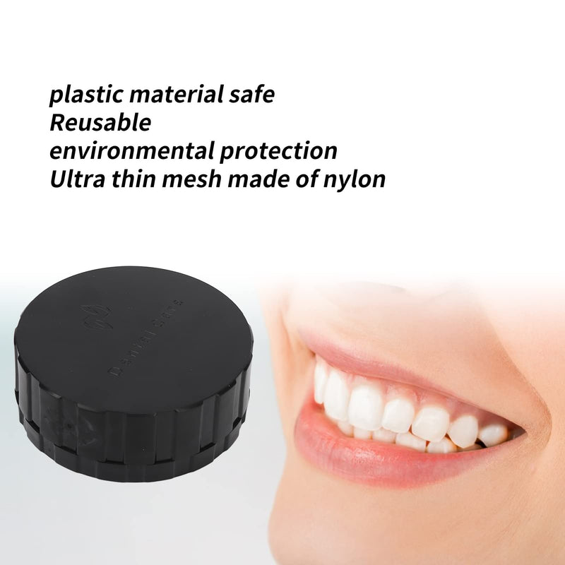 Veneer Box, Full Ceramic Veneer Processing Box, Portable and Reusable Denture Storage Box with Replacement Pad, Round Shape, Ultra Thin Mesh, Black
