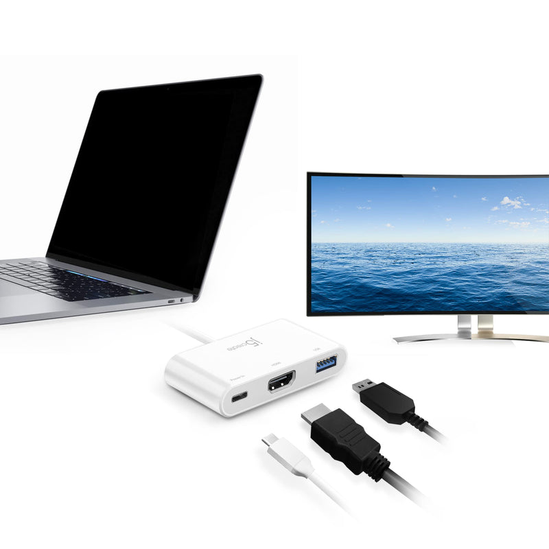 j5create USB Type-C to 4K HDMI and USB-A 3.0 with PD 100W Pass-Through Charging, for MacBook, Chromebook, iPad Pro or USB-C Laptop (JCA379)