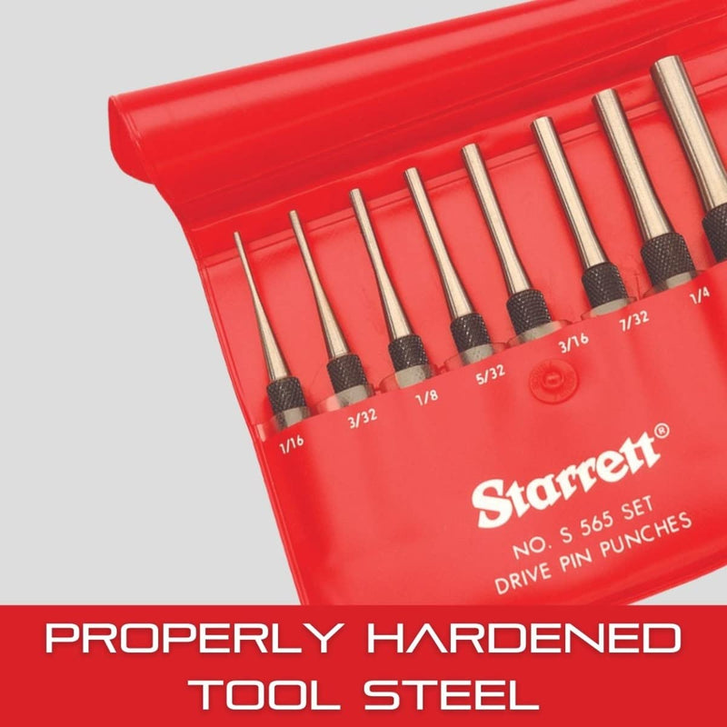Starrett Automatic Center Punch, 5"(125mm) Length, 5/8"(16mm) Diameter | Adjustable Stroke, Lightweight with Knurled Aluminum Handle for Positive Grip, 818 125mm x 16mm