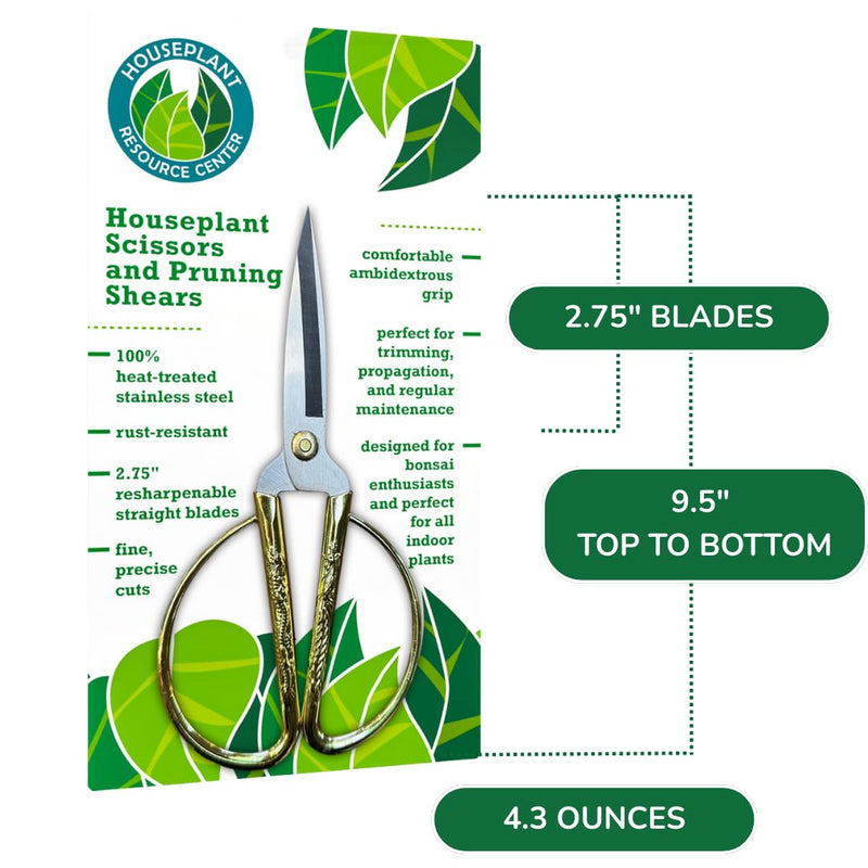 Premium Houseplant Scissors | 100% Stainless Steel, Ultra-Precise Garden Clippers for Propagation & Trimming | Rust-Resistant, Easy Clean Pruning Shears | Indoor & Outdoor | Comfortable & Ambidextrous
