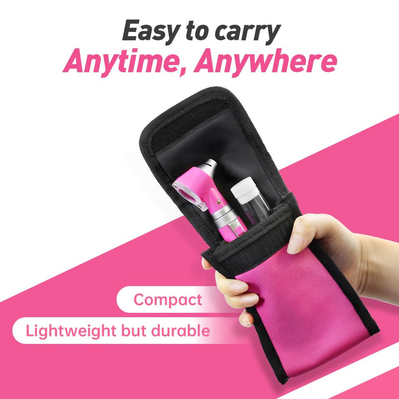 [Australia - AusPower] - Scian Otoscope - Ear Scope with Light, Ear Infection Detector and Pocket Ear Checker Kit with 3X Magnify Lens, Suitable for Kids, Adults, Doctors, Pets(Pink) Pink 
