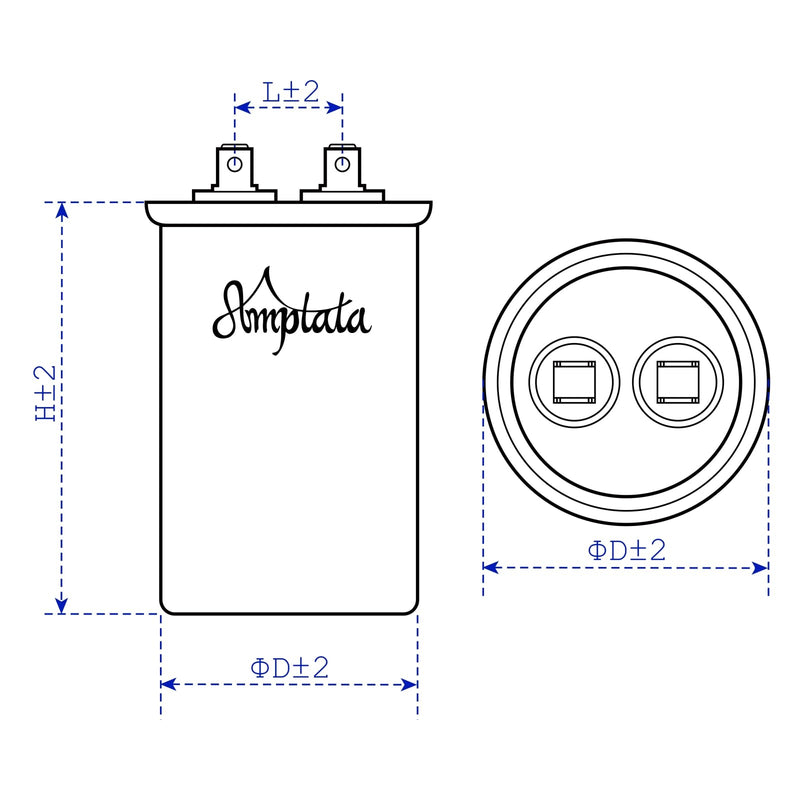 [Australia - AusPower] - AC Capacitor, 40uf CBB65 Capacitor for AC/HVAC/Air Conditioner/Pool Pump/Condenser Fan Run Motor Start, 40MFD CBB65 370VAC 440VAC 450VAC 50/60Hz Carrier 