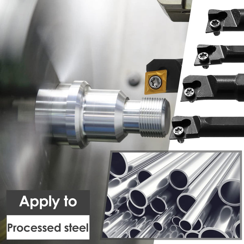 [Australia - AusPower] - Lathe Turning Tool Set Metal Boring Bar S06K/S07K/S08K/S10K-SCLCR06 Mini Cutting Tool with 10Pcs Carbide Inserts CCMT060204 and 4Pcs Wrenches(4PCS) 4pcs-sclcr06 
