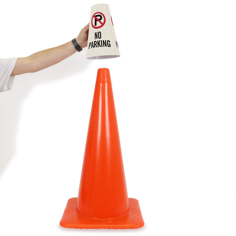 [Australia - AusPower] - SmartSign “No Parking” Bright Reflective Cone Message Sleeve, [Cone Not Included] Pack of 1 No Parking 