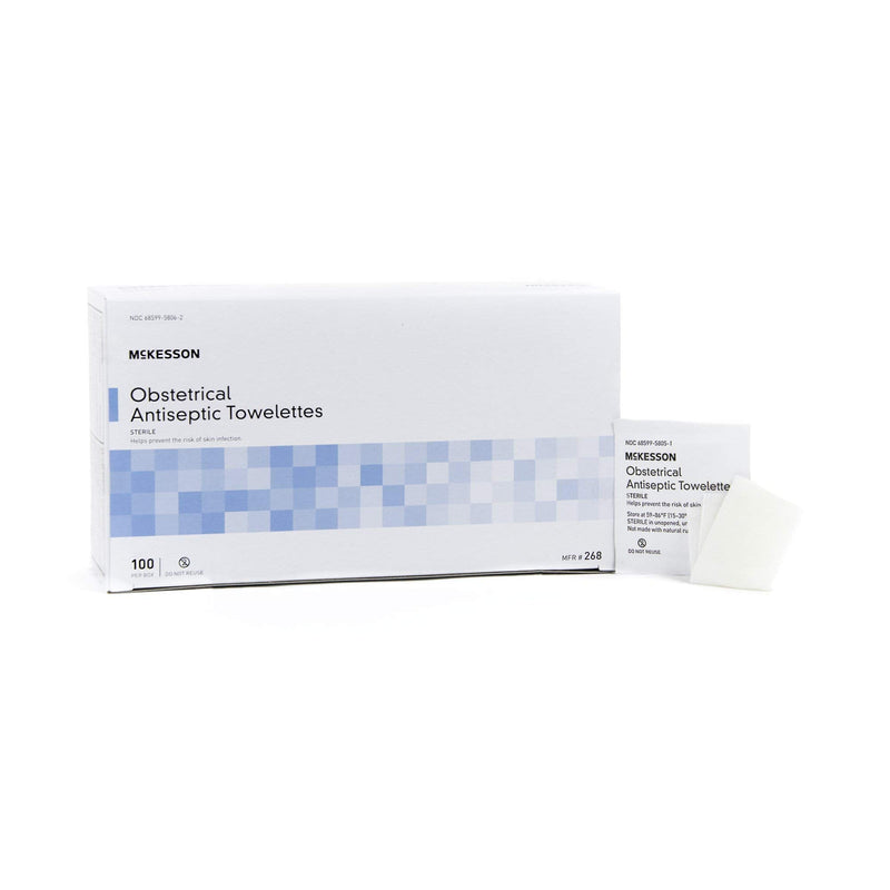 [Australia - AusPower] - McKesson Obstetrical Antiseptic Towelettes Wipes, Sterile, Individual Packet, Clean Scent, 100 Count, 1 Pack 1 Count (Pack of 100) 