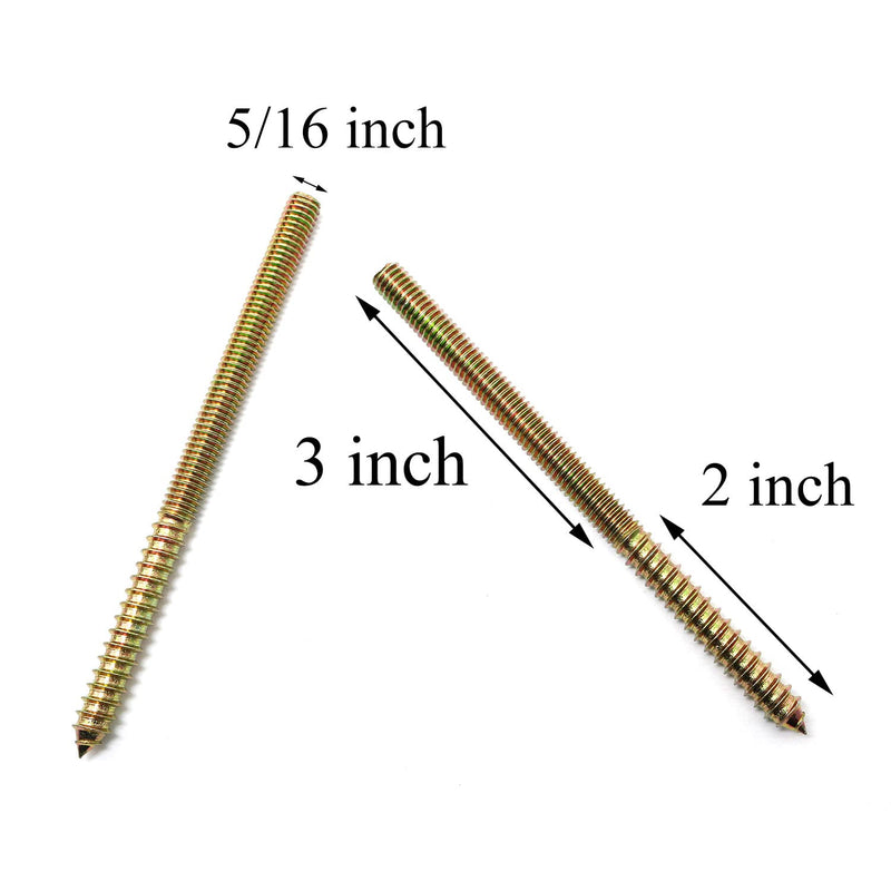 [Australia - AusPower] - 8pcs Self-Tapping Screw Hanger Bolts 5/16"-18 x 5" Hanger Bolts Double Headed Bolts for Furniture Wood Joint 