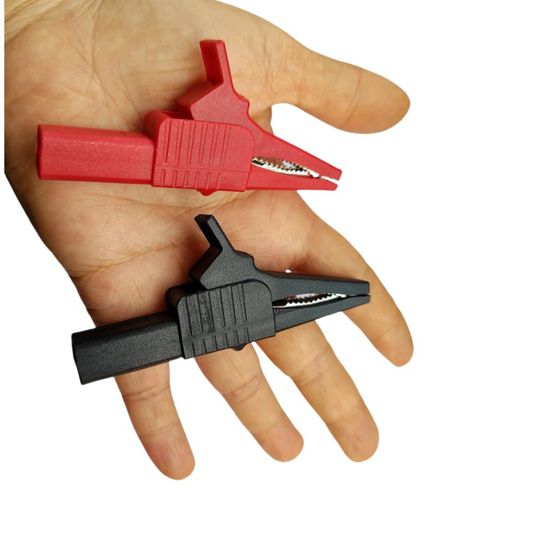 [Australia - AusPower] - Heavy Duty Full Insulated Automotive Car Battery Alligator Clips Electrical Test Clips 1000V 32A 2Pcs,with 4mm Banana Jack Socket(Length:83.5mm) 