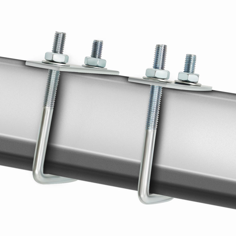 [Australia - AusPower] - Square U Bolt 4 Sets, 25mm (1") Inner Width 90mm (3.54") Length, Carbon Steel in Zinc U Bolt, M8 with Nut, Plate, Washer, (M8 x 25 x 90mm) M8 x 25 x 90mm 