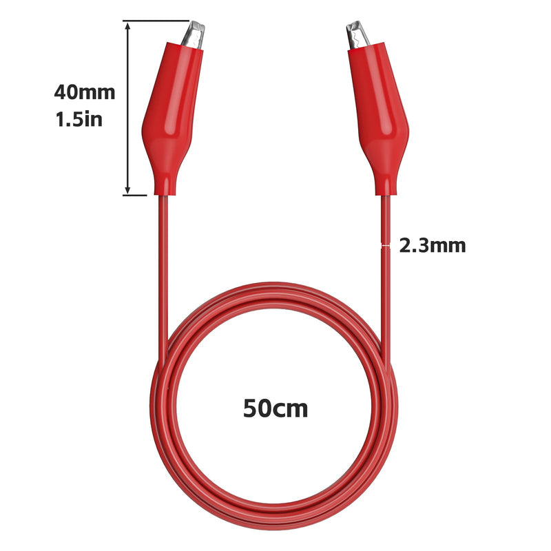 [Australia - AusPower] - Cleqee Pack of 10 Alligator Clips, Electric Test Leads, Double Ended Alligator Clips, Jumper Wires for Circuit Connection, Electrical Testing, 5 Colours 1 Satz 