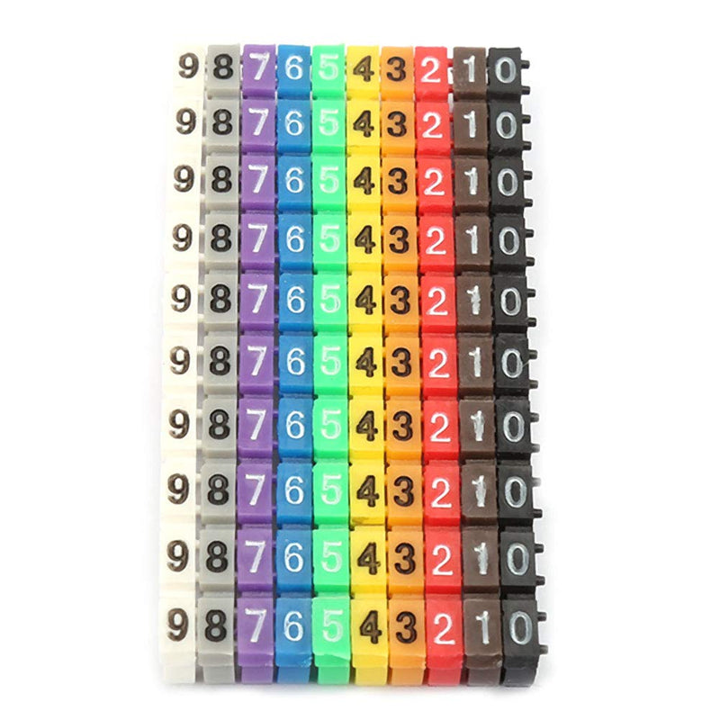 Wire Number Labels, Clip on Wire Markers, Colorful Cable Numbering Marker for Data Center Cable Management, Studio Patch Bays(100PCS KCM-2.5MM) 100PCS KCM-2.5MM