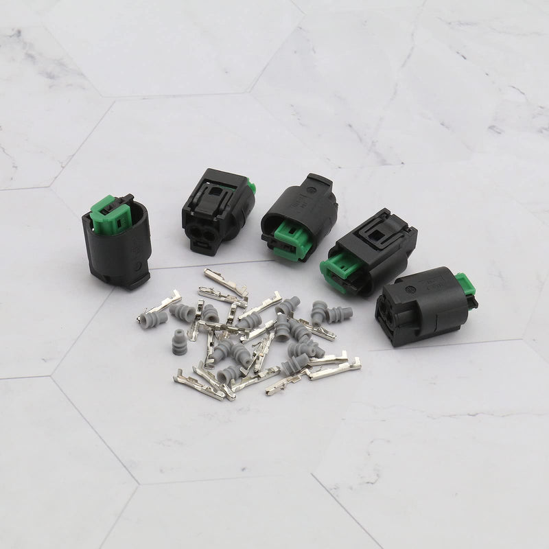 [Australia - AusPower] - 5 Sets 2 Pin Temperature Sensor Connector 1-967644-1 968405-1 Female Connectors Sensor Plug Kit with Terminals Seals 