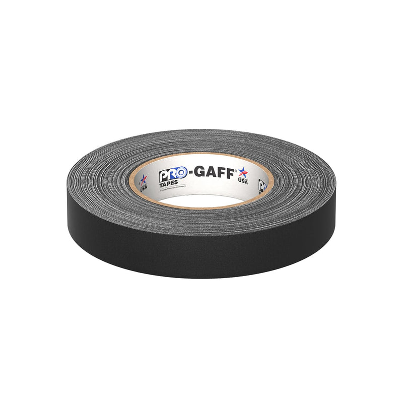 1" Width ProTapes Pro Gaff Premium Matte Cloth Gaffer's Tape With Rubber Adhesive, 11 mils Thick, 55 yds Length, Black (Pack of 1) 1" (Pack of 1)