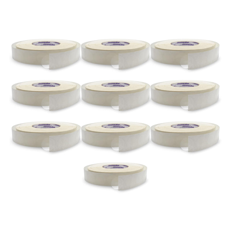 ChromaLabel 1-Inch Round Stickers, Library Supply Envelope Seals, Clear Mailing Stickers – 5,000 Labels per Roll, Non-Perforated, Ideal for Sealing Envelopes – Pack of 10