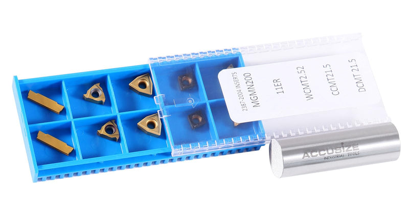 [Australia - AusPower] - Accusize Industrial Tools 2 Pc of Each Kind of Carbide Inserts for 2387-2004, CVD Coated and Tin Coated, Total 10 Pieces, 2387-2004inserts 
