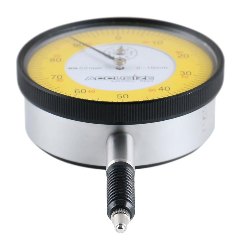 [Australia - AusPower] - Accusize Industrial Tools 0-1mm x 0.01mm Plain Back IP54 Shockproof Metric Dial Indicator Premium Grade, P900-S002 