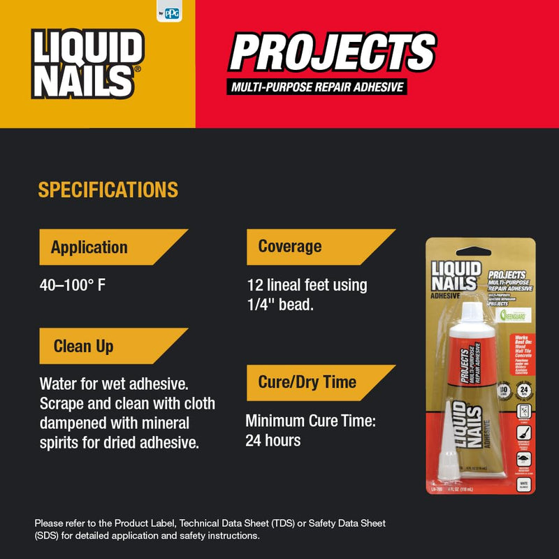 [Australia - AusPower] - Liquid Nails LN-700 4-Ounce Small Projects and Repairs Adhesive 4 Ounce 