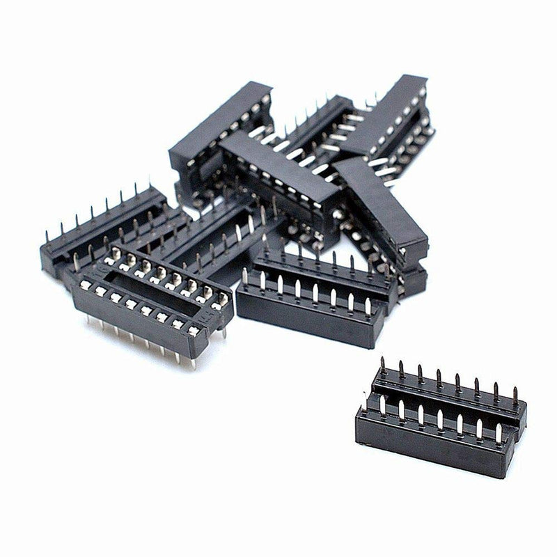 [Australia - AusPower] - 50Pcs DIP IC Sockets 16 Pin DIP-8 2.54MM IC Sockets Adapter Solder Type Socket 16Pin 
