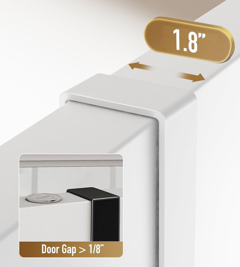 [Australia - AusPower] - Over The Door Hooks Hanger, Super Heavy Duty Metal Double Hooks - Twin Hooks Bathroom Accessories and Coat Towel Rack Organization - No-Installation, Matte White, 2 Pack 