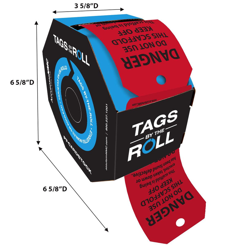 [Australia - AusPower] - 100 Scaffolding Tags by-The-Roll, Do Not Use This Scaffold Keep Off, US Made OSHA Compliant Scaffold Tags, Waterproof PF-Cardstock, Resists Tears, 6.25"x3", TAR109 100 Tags 