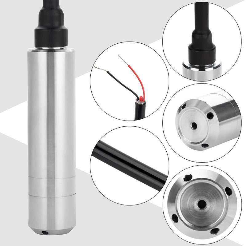 [Australia - AusPower] - Level Sensor 4-20mA,Stainless Steel Water Level Sensor,High Reliability Liquid Level Sensor for Detecting 0-5m Range Depth 