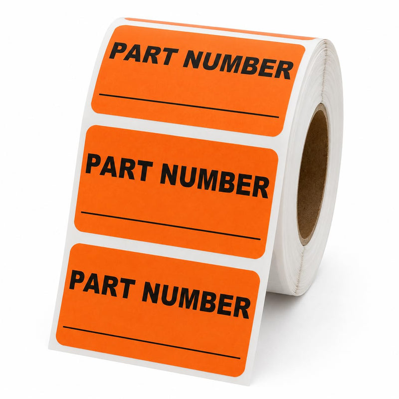Part Number Inventory Labels - 2" x 1", 500 Labels/Roll, Permanent Adhesive - Warehouse & Identification Stickers - 1" Core - LV-Part1 | LabelValue