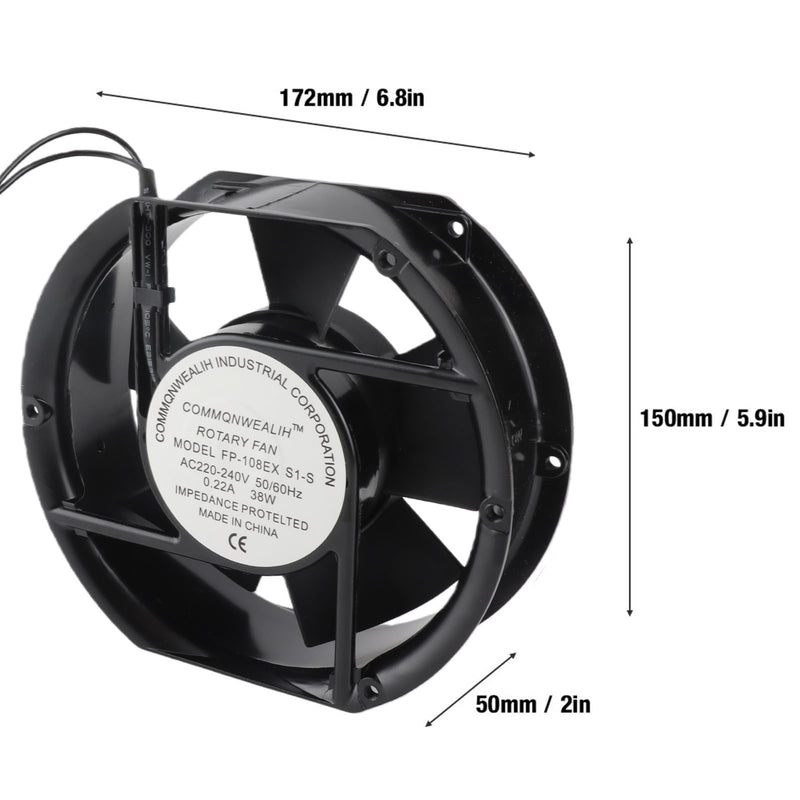 FP-108EX-S Extractor Fan 220V AC 2700~3100RPM Fan Cooling Fan with Ball Bearings Low Noise Axial Fan
