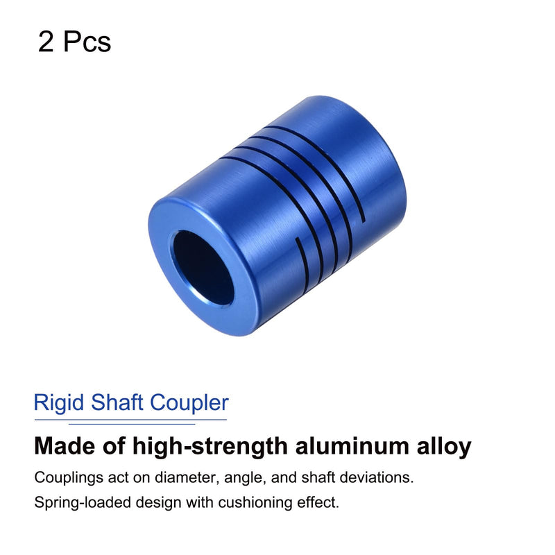 [Australia - AusPower] - uxcell 2Pcs 8mm to 10mm Aluminum Alloy Shaft Coupling L25xD19 Flexible Coupler with Screws for Encoders and Motors,Blue 2 