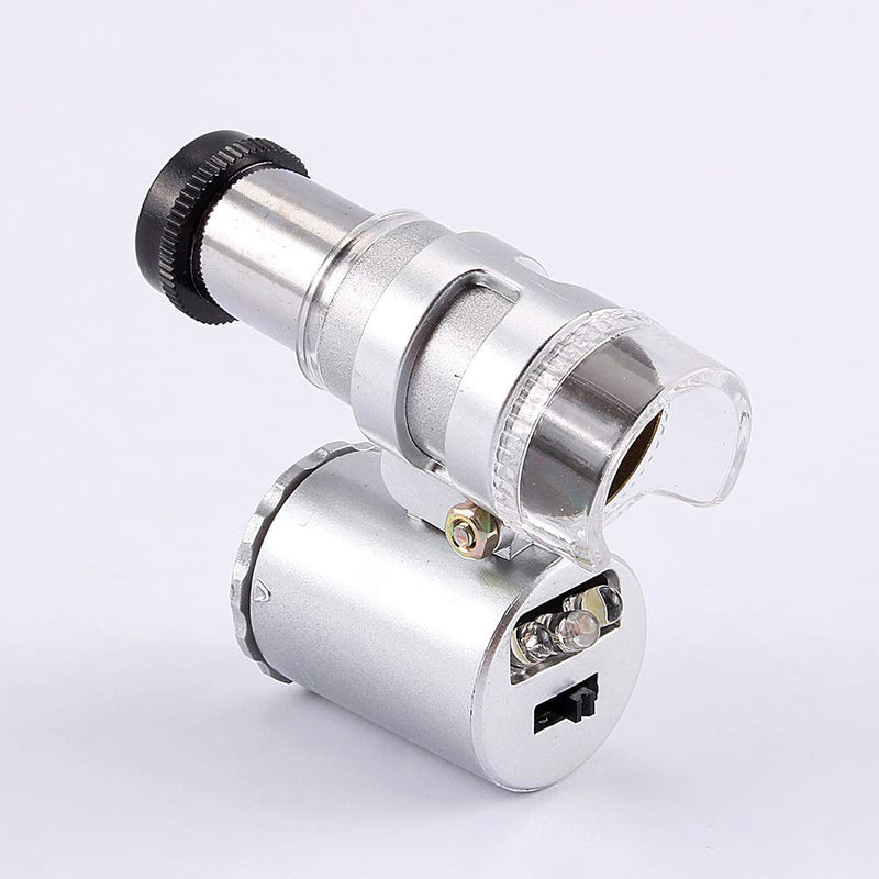 [Australia - AusPower] - Microscope Pocket Mini 60X Pocket Microscope, Jewellery Magnifying Glass LED UV Light 