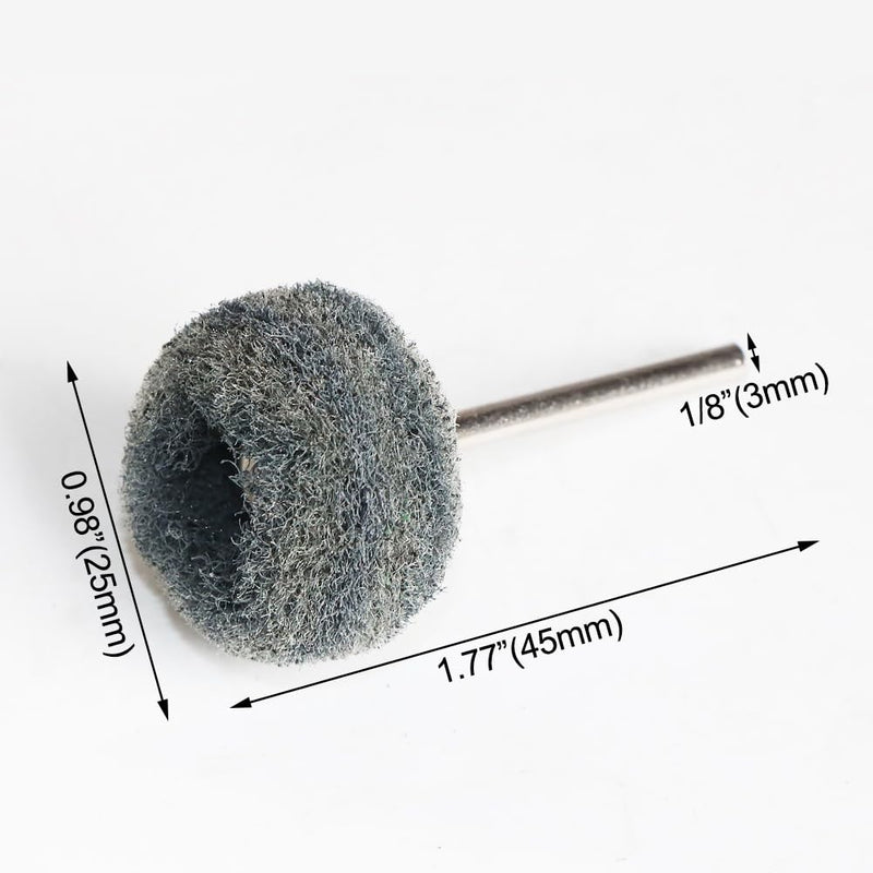 [Australia - AusPower] - FPPO 100PCS Abrasive Buffing Polishing Wheel Set for Rotary Tool,Mini scouring pad Brush Polishing kit, Removal of Rust,Deburring on Metal Surface,with 3mm Mandrel mix100pcs 