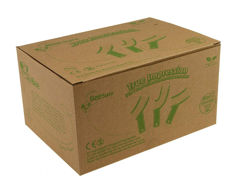 [Australia - AusPower] - BeeSure BE713SSQ True Impression 3 in 1 Trays, Quadrant Green, Pack of 36 