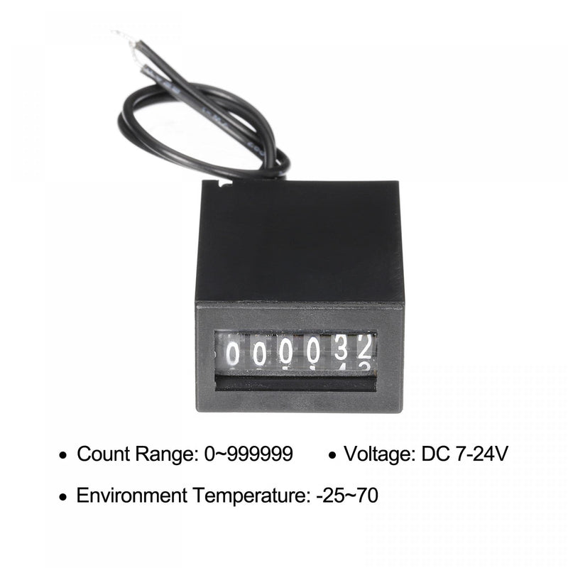 [Australia - AusPower] - uxcell Electromagnetic Counter 6 Digits 0-999999 Counting Range Electronic Pulse Counter Digital Totalizer DC 7-24V 