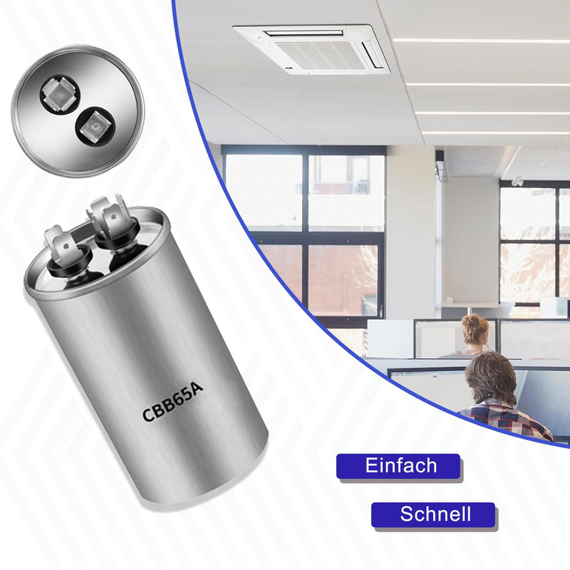CBB65 450V AC 25uf 50/60HZ Outdoor Start Capacitor, Air Conditioning Capacitor, Air Conditioning Capacitor, Round Capacitor 25 UF