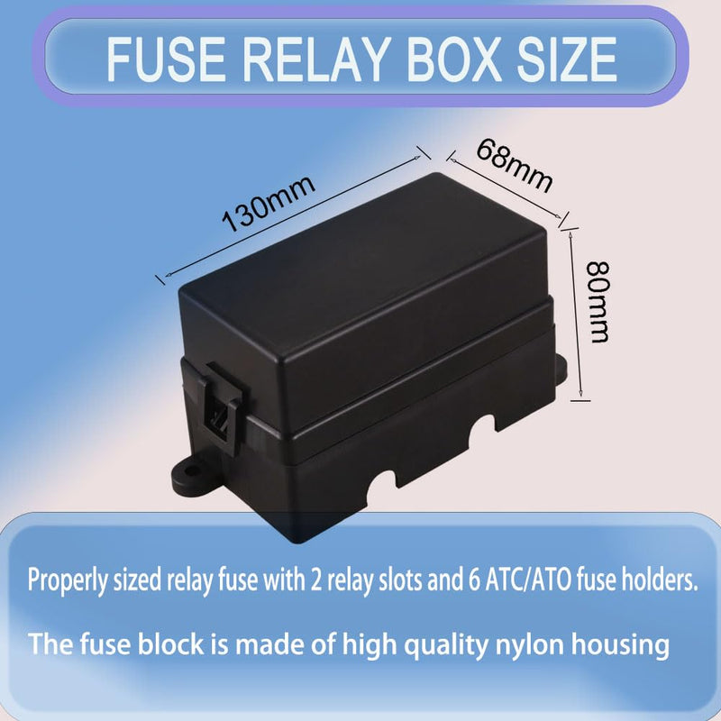 TIERXIALY Relay Fuse Block with terminals and Relays Slots car Fuse Relay Box Universal Circuit Control Controller12V-24V On/Off Switch Panel for Car SUV Truck (4Relays 12Fuses & Terminals) 4Relays 12Fuses & Terminals
