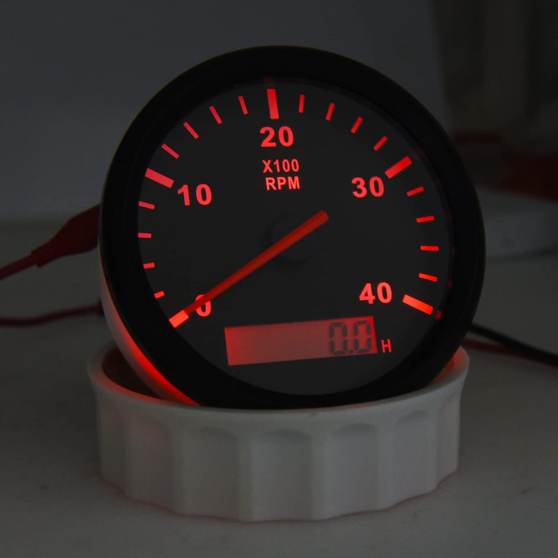 [Australia - AusPower] - Geloo 85 mm Boat Speedometer Gauge 4000 RPM Speedometer Meter Waterproof for Car Truck Boat Diesel Engine 0-4000 RPM Marine RPM Speedometer Outboard Motor 9-32V 