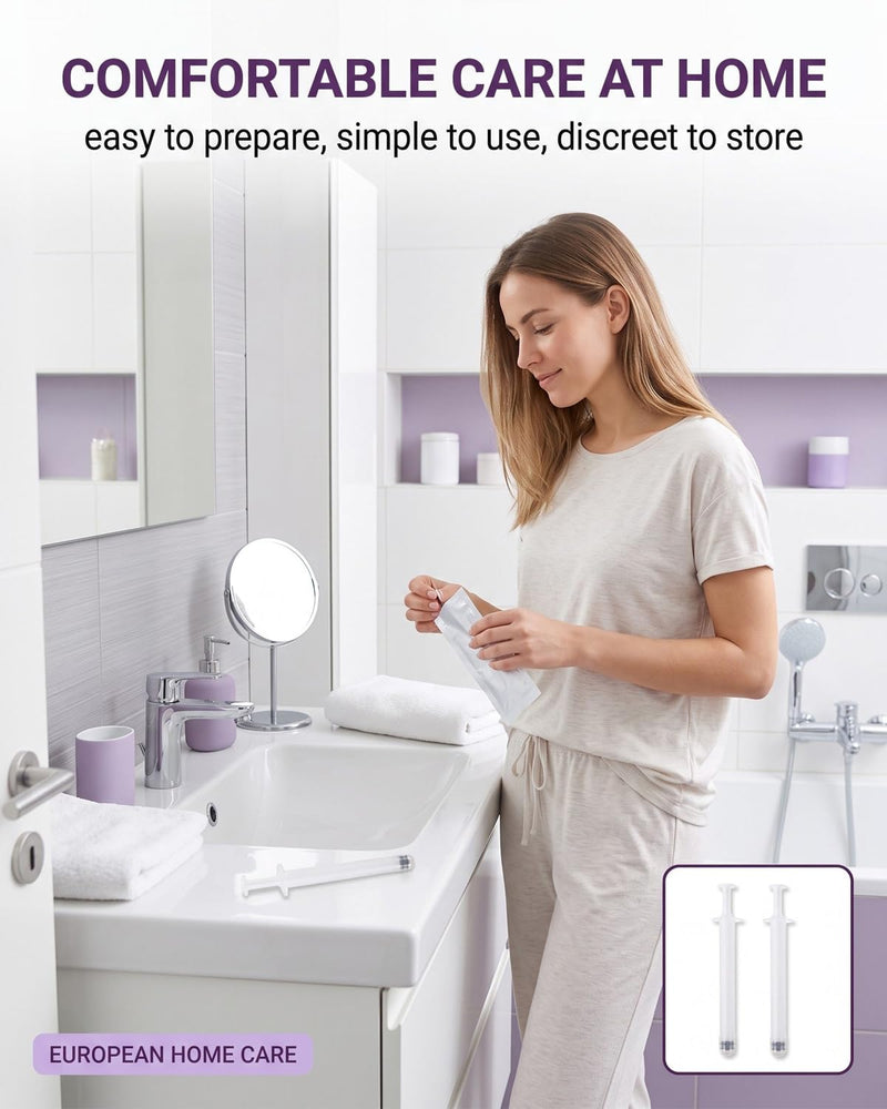 Vaginal applicator, 10 pieces – individually wrapped, for Vagisan lactic acid suppositories and ovules. Hygienic dosing aid for creams and gels. Precise, contactless application.